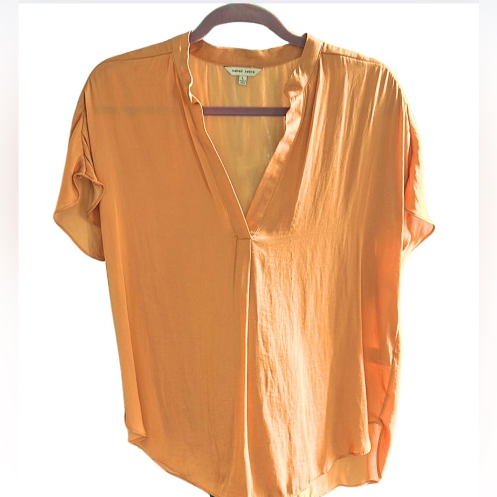 Naked Zebra Tan/Gold Sleeveless Blouse